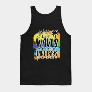 Boat Waves Sun Rays Lake Days Tank Top